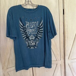 Rare, vintage, HRT LUV, Blue, patriotic‎ Eagle, born free, USA, oversized Tee